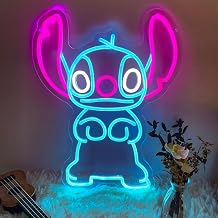 For Stitch LED Neon Wall Light Sign, Blue and Pink, Dimmable, 16.14x12.5 Inch, USB Powered, Room Decor for Girls Bedroom, Christmas Birthday Gift