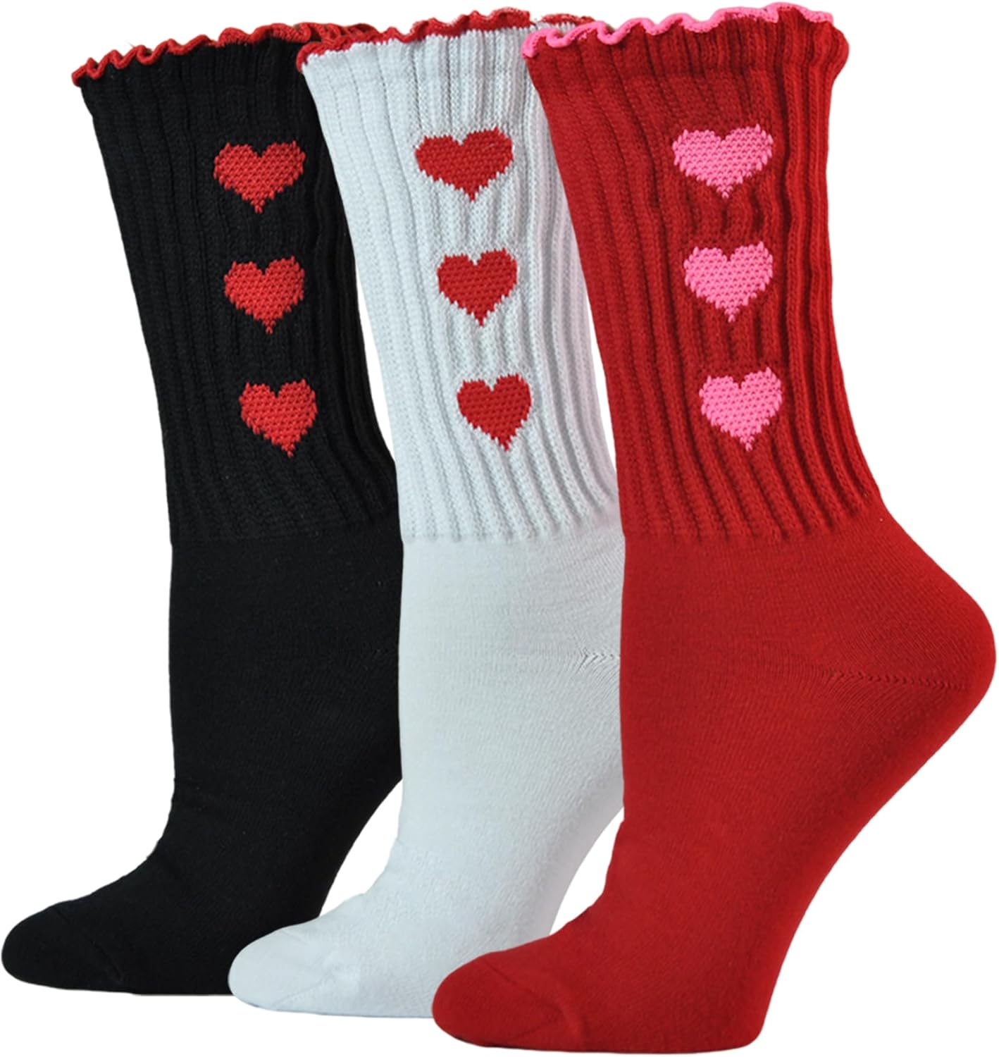 JORMATT Slouchy Socks for Women Cotton Boots Scrunch Slouch Crew Socks 5 Pairs