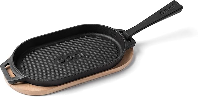 Ooni Cast Iron Grizzler Pan - Cast Iron Pan - Cast Iron Griddle Cast Iron Grizzler Pizza Oven Accessories