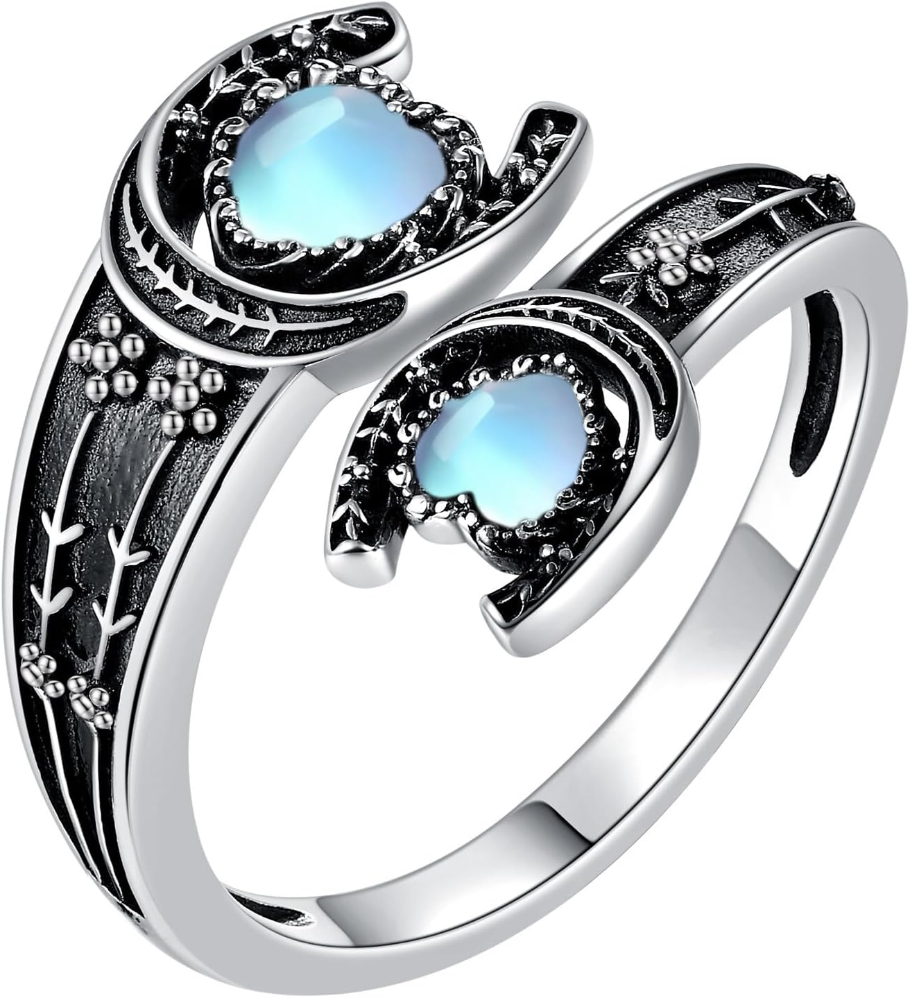 MONGAS Spoon Rings for Women Sterling Silver Horseshoe Witches Knot Filigree Open Adjustable Thumb Rings Horseshoe Witches Knot Filigree Jewelry Gifts for Women