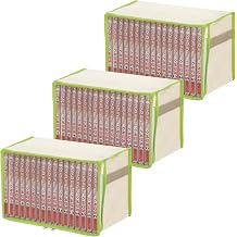 Astro 609-03 Comic Storage Case, Set of 3, Beige, Green, Protects Against Dirt Such As Dust, Manga, Manga, Comics, Single Book, Storage Case, Non-Woven Fabric, Transparent Window