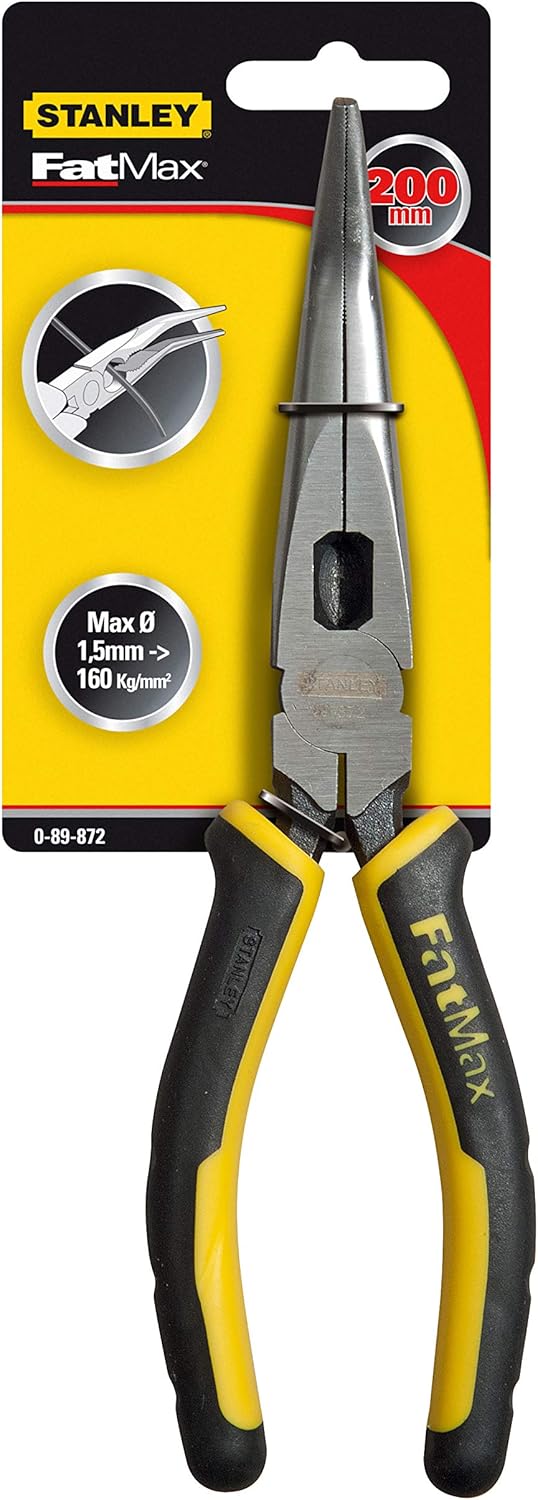 Stanley 0-89-872 Long Nose Plier bent, Black/Yellow