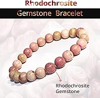 Vista 171 de Pulsera de turmalina negra, pulsera de cristal curativo natural para mujeres y hombres, pulsera de cuentas redondas de 0.315 in para espiritual