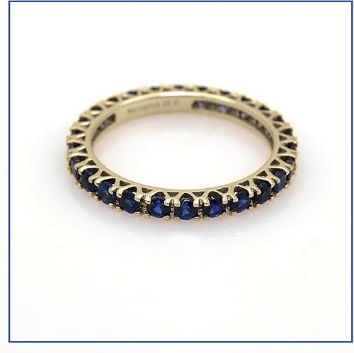 Miniatura 5 de Dazzlingrock Collection Anillo apilable redondo de eternidad para mujer, con piedras preciosas creadas en laboratorio, disponible en oro de 10K14K18K