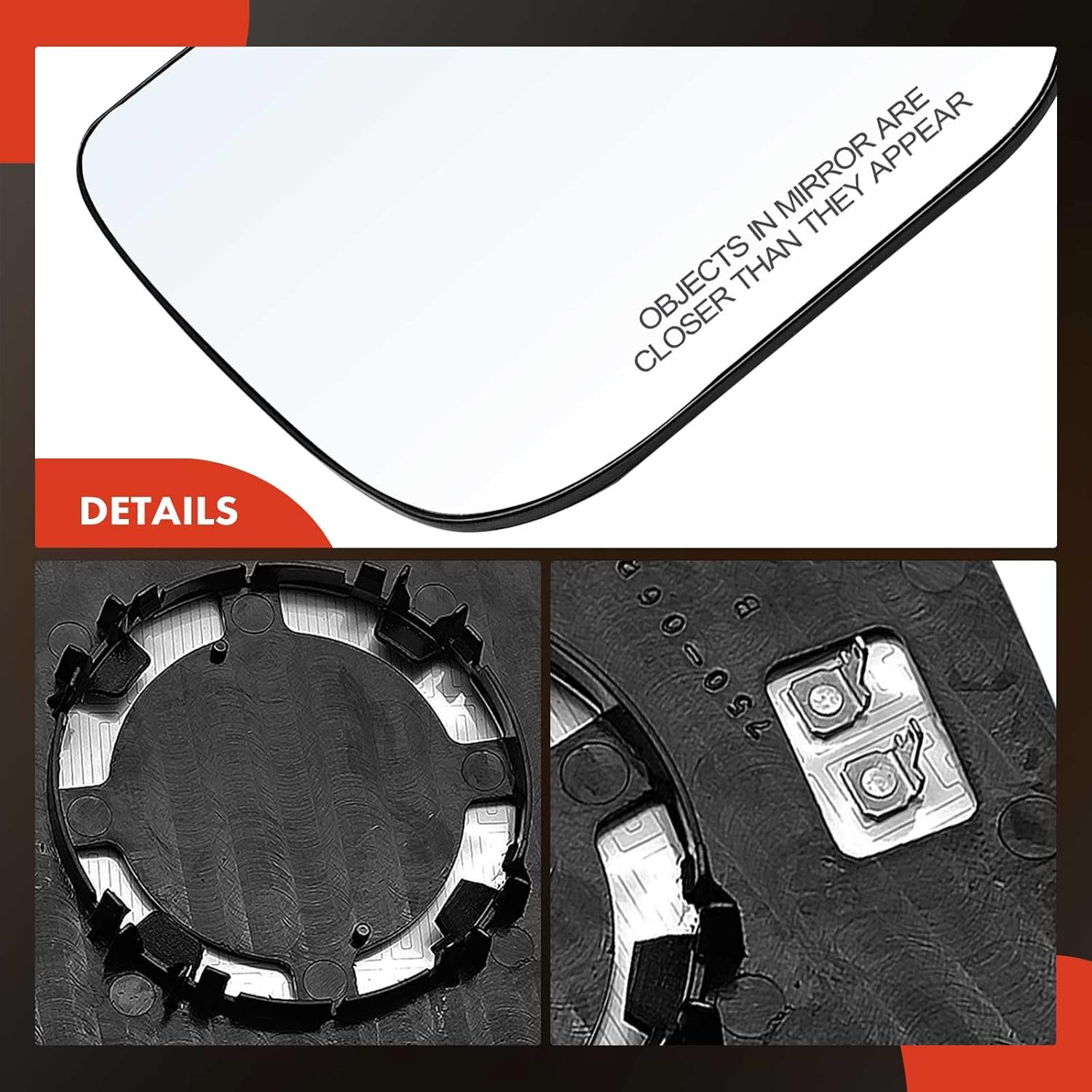 A-Premium 2-PC Driver and Passenger Side Heated Mirror Glass with Backing Plate Compatible with Chevrolet Colorado & GMC Canyon, 2015-2022 - Exterior Side View Mirror with Driver Spotter Glass