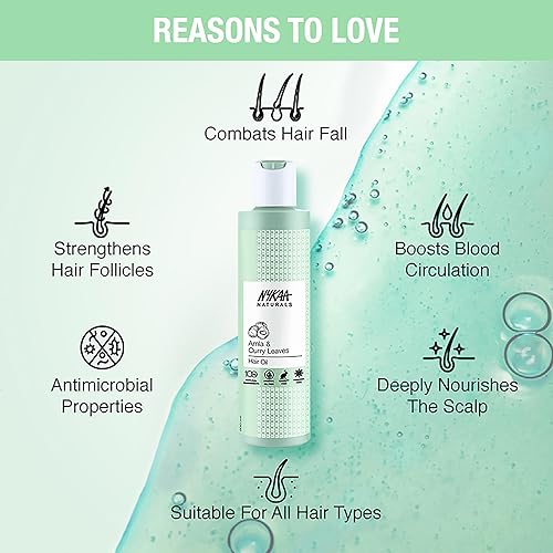 Miniatura 5 de Nykaa Naturals Aceite para el cabello, amla y curry, 6.76 onzas, aceite para el crecimiento del cabello para la pérdida y adelgazamiento del