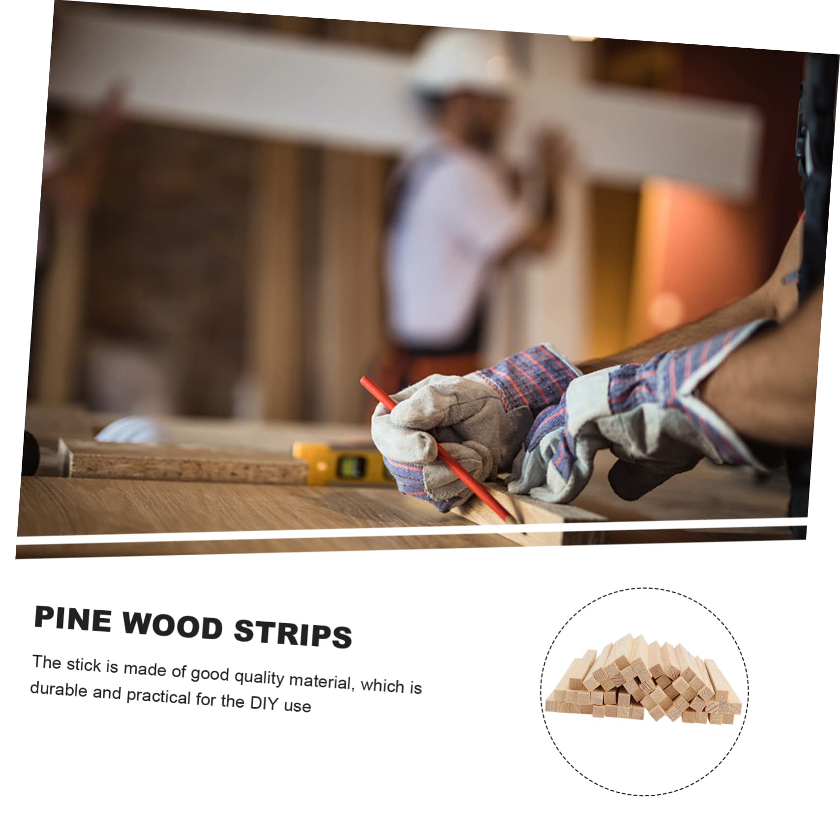 HOMSFOU 3 Series Varillas Cuadradas De Madera De Pino Material Para Manualidades Bricolaje Accesorios Diy Para Modelismo Y Trabajos Artesanales 50 Piezas*3