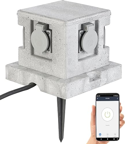 Royal Gardineer 4-Fach WLAN-Garten-Steckdose (App, Sprache)