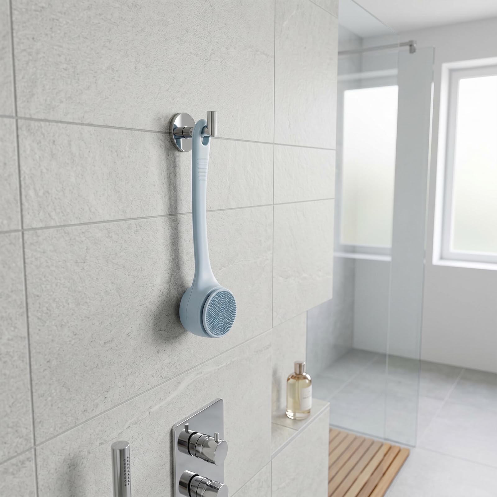 Cepillo de baño eléctrico, cepillo de masaje para espalda, 4 cabezales