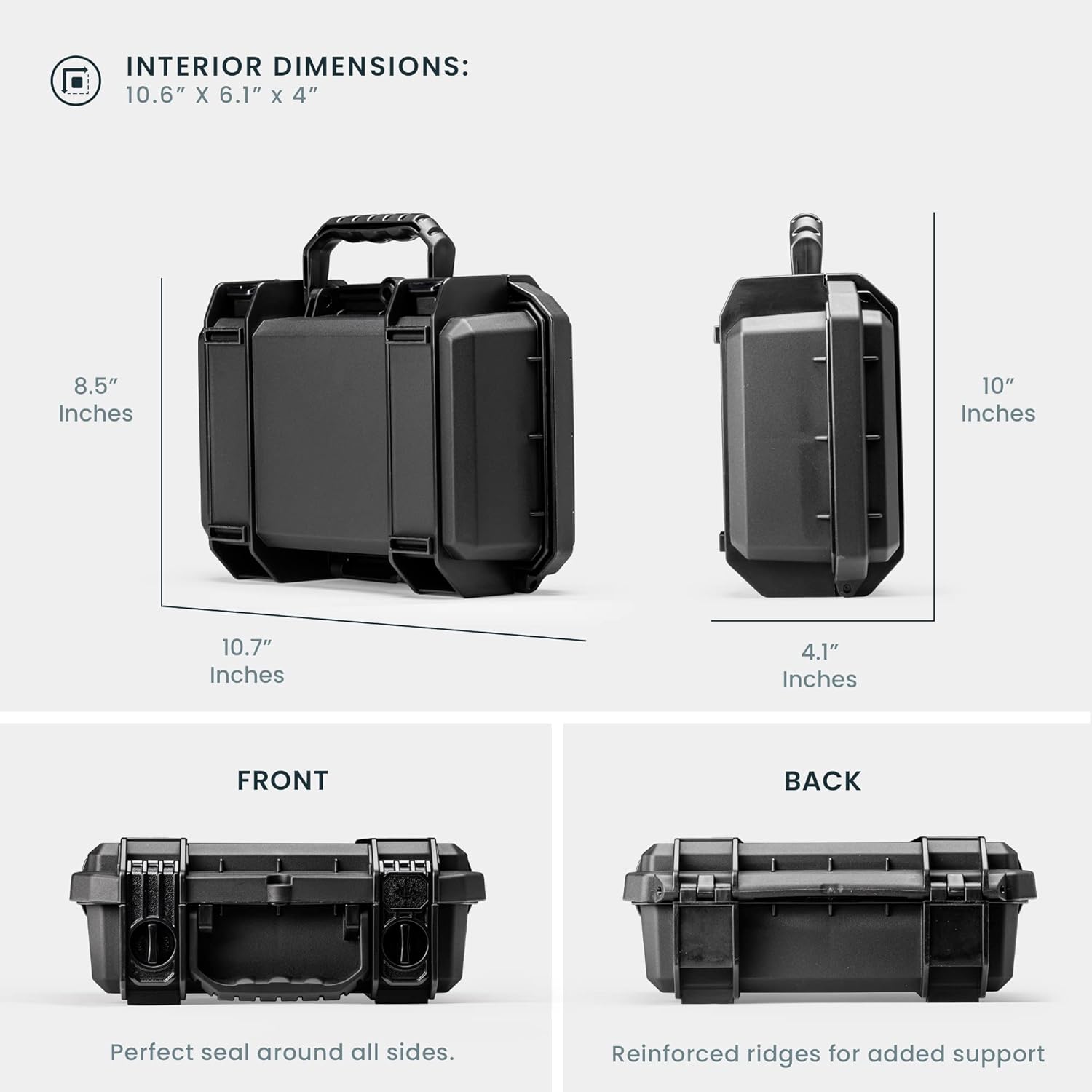 Seahorse 230 Heavy Duty Protective Dry Box Case with Foam - TSA Approved/Mil Spec / IP67 Waterproof/USA Made for Ammo First Aid Kits Microphones Motorcycles Bikes (with Foam)