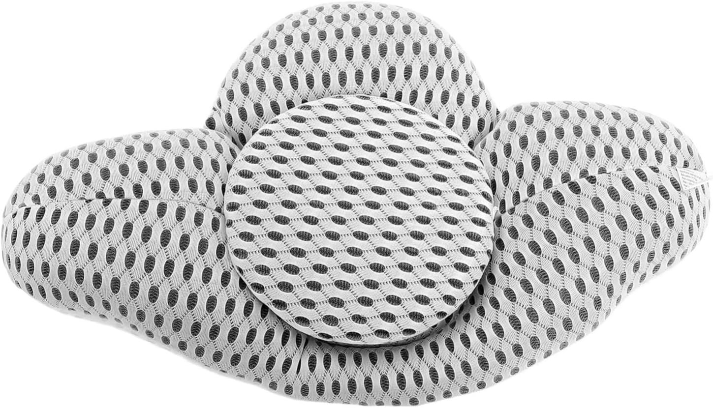 MERRYHAPY Breathable Linen Lumbar Pillow Support Waist Pads for Back Pain Relief Pillow for Bed Car and Office