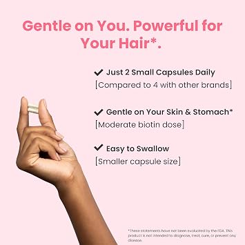 Hair Growth Vitamins for Women & Men - 5000mcg Biotin, 11 Ingredients | Vegan blend with keratin-building nutrients for thicker, fuller hair, plus skin and nail support, 60 capsules