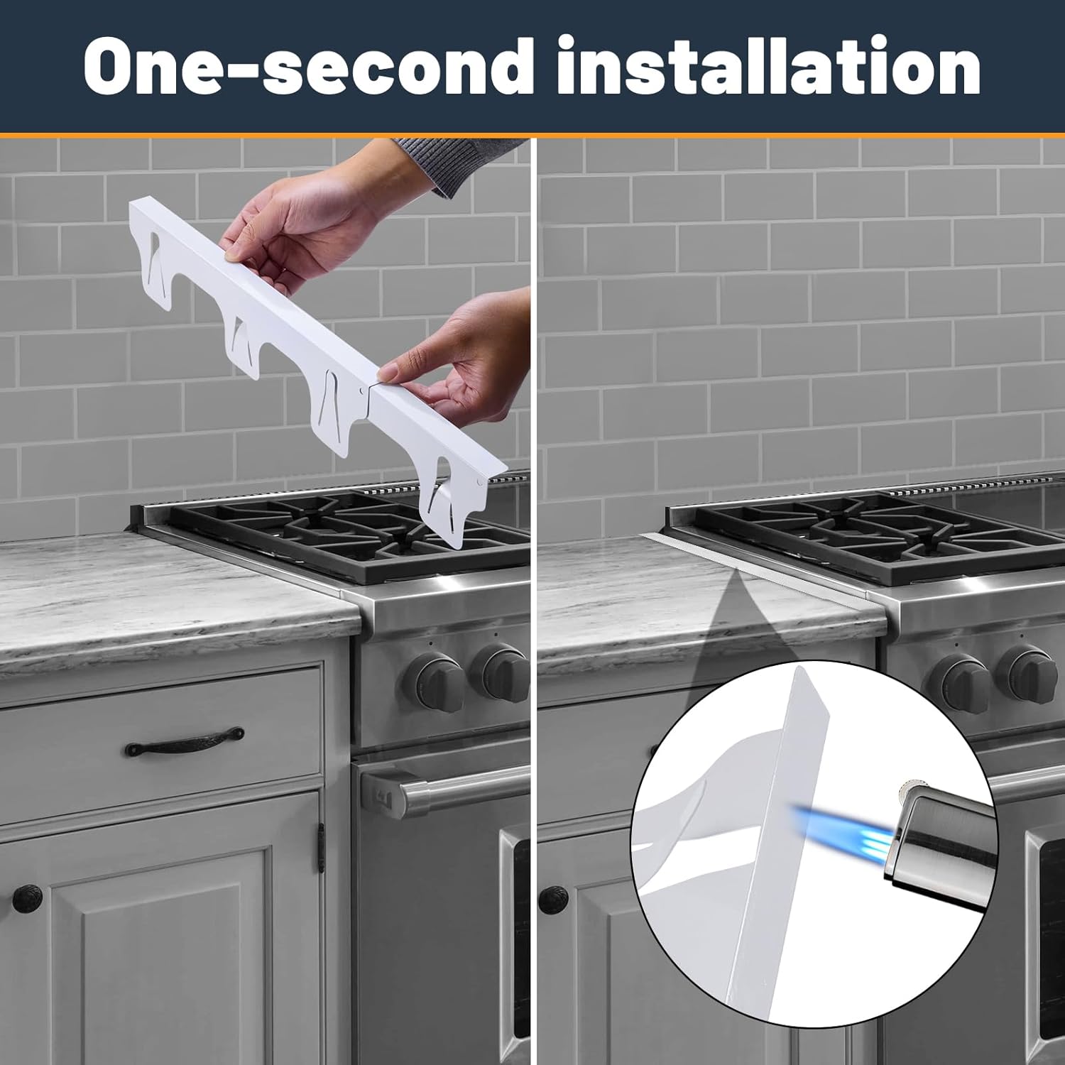 SZJHXIN Stove Gap Covers Stainless Steel, Adjustable 13.8-27.5 In(2 Pack), Heat Resistant, Gas Stove Side Gap Protector (White)