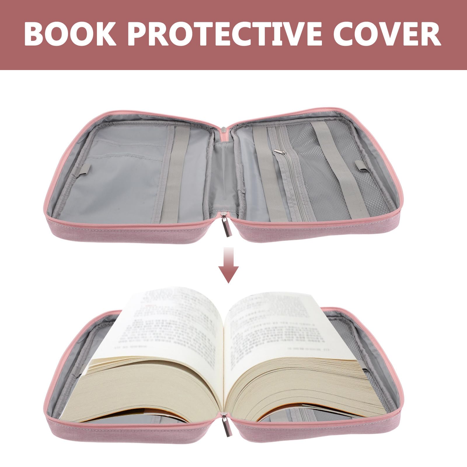 Funda para Biblia para Mujer con Asa y Soporte, Estuche de Poliéster para Transportar y Guardar, 2piezas, Solución Versátil para Estudio en Casa y Grupos de Estudio
