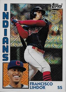 2019 Topps Silver Packs Chrome Refractors #T84-9 Francisco Lindor Cleveland Indians Baseball Card NM-MT