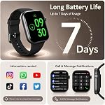Smart Watch for Men Women, Bluetooth Calling, 1.85" HD Touch Screen Fitness Tracker, 140+ Sports Modes, Heart Rate Sleep Monitor, DIY Dial, IP68 Waterproof, Compatible with Android & iOS(Black)