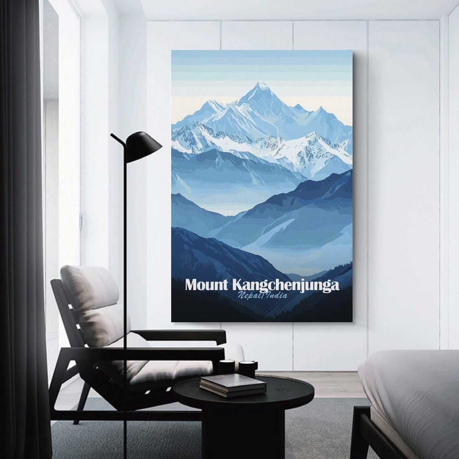 Junmoney Mount Kangchenjunga Wall Art Print 24x36inch(60x90cm), for Corridors, Hallways Or Apartment Entries, Wall Decor to Refresh Empty Corners