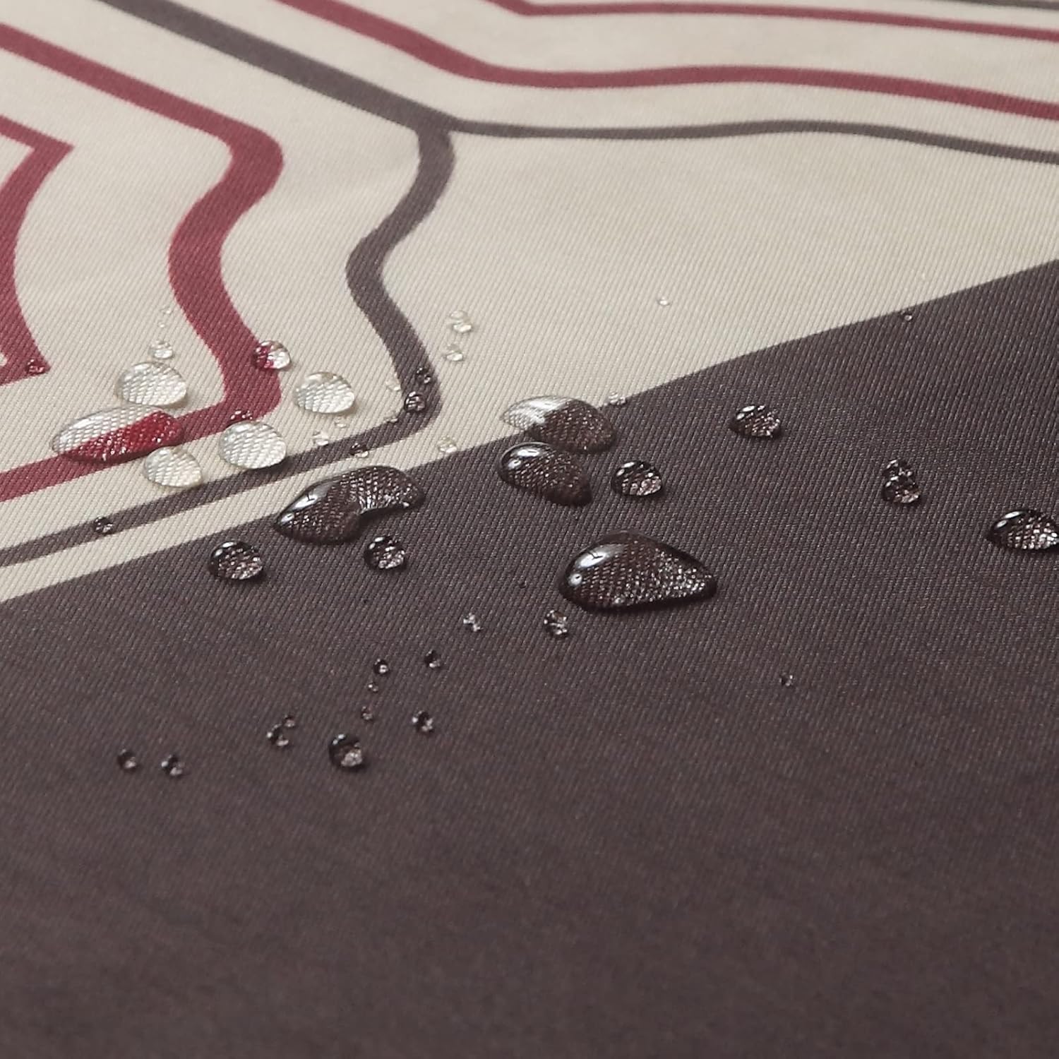 Margaret Printed Farmhouse Polyester Red Fabric Chocolate Vintage Burgundy Geometric Brown Contemporary Waterproof Shower Curtain for Bathroom,72" W x 72" H