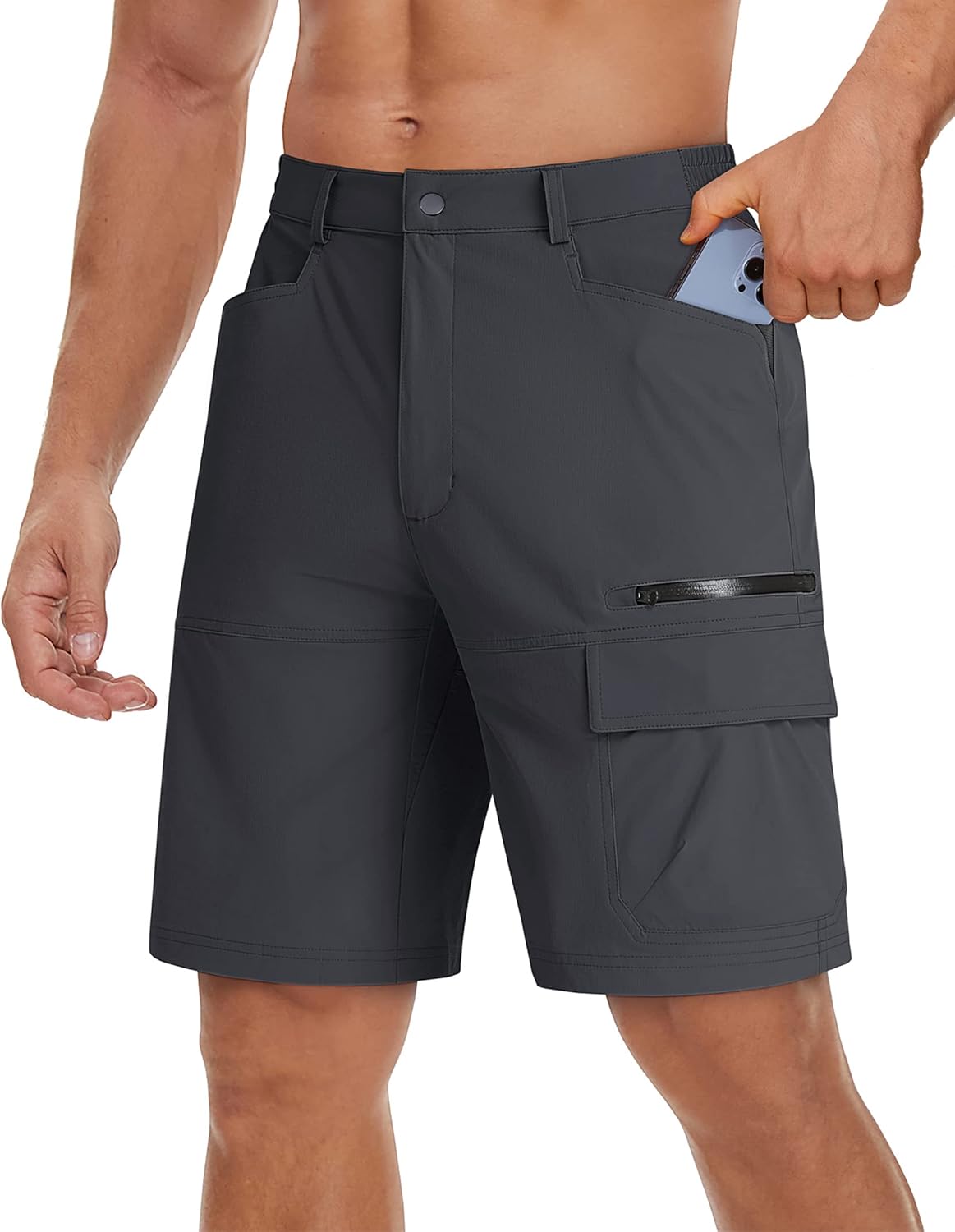 TACVASEN Men's Summer Outdoor Shorts Quick Dry Water Resistant Cargo Casual Golf Work Hiking Shorts (NO Belt) - Image 2