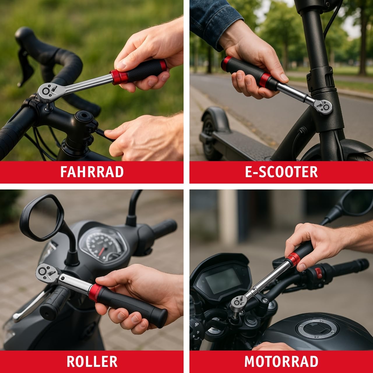 WALTER Fahrrad Drehmomentschlüssel Set 2–24 Nm – 21-tlg. Werkzeugset Ratsche mit Bits, 1/4" Umschaltknarre – sicheres Drehmoment Werkzeug für MTB, E-Bike, Rennrad, Scooter