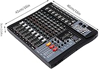 Vista 48 de Mini mezcladores de DJ de 5 canales, mezclador de audio en vivo, tablero de sonido con USB, interfaz de audio con 48 V Phantom Power Sonidos