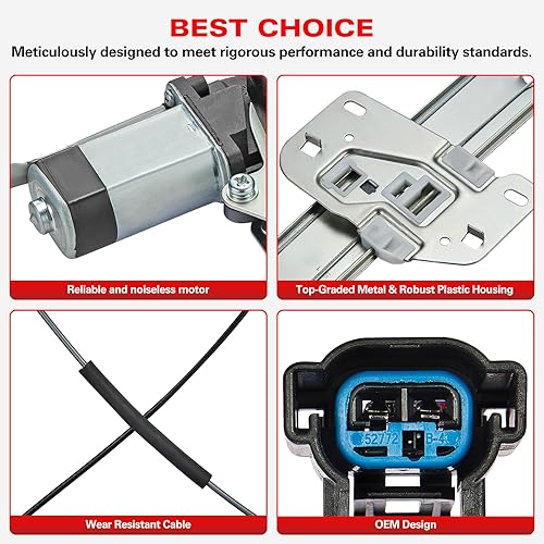 Miniatura 2 de BDFHYK 741-768 Elevalunas eléctrico con motor delantero izquierdo lado del conductor para Jeep Cherokee 1997 1998 1999 2000 2001 97 98 99 00 01