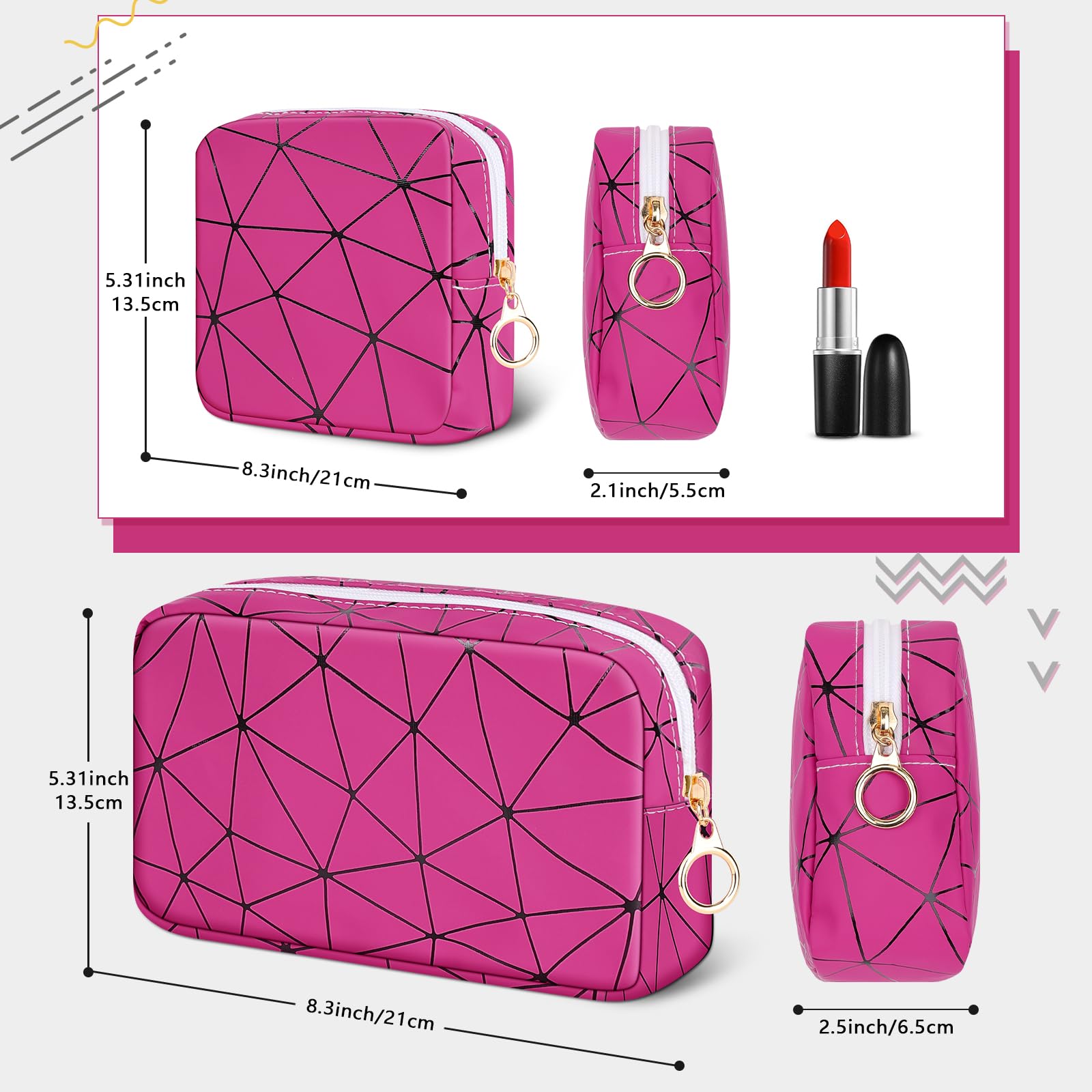 Soporte de tampón para bolso, bolsa de cuero para período, bolsa de almacenamiento de servilletas sanitarias para niñas y mujeres, bolsa portátil de emergencia femenina (rojo rosa) 2