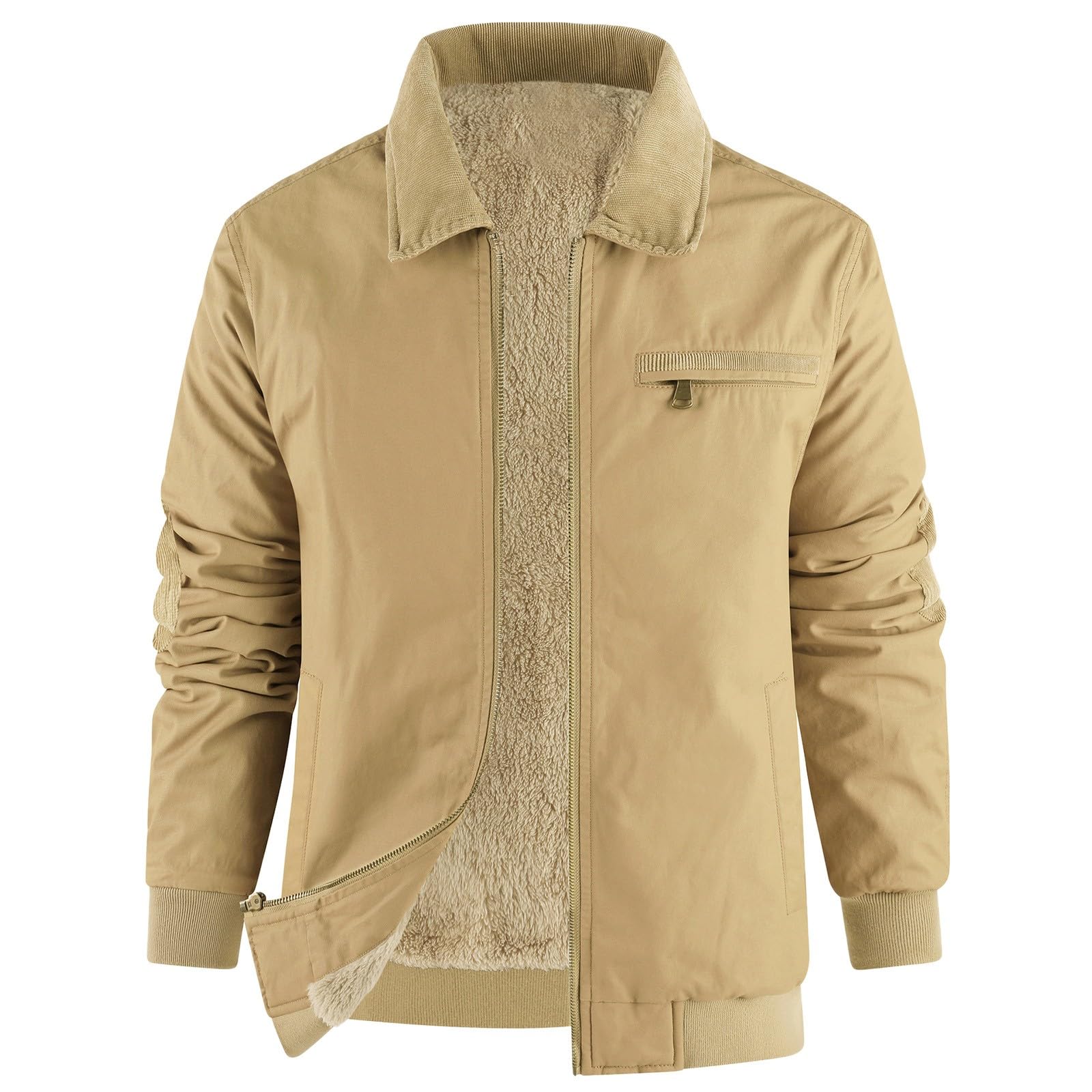 Generisch Giacca in pile da uomo, oversize, giacca da motociclista