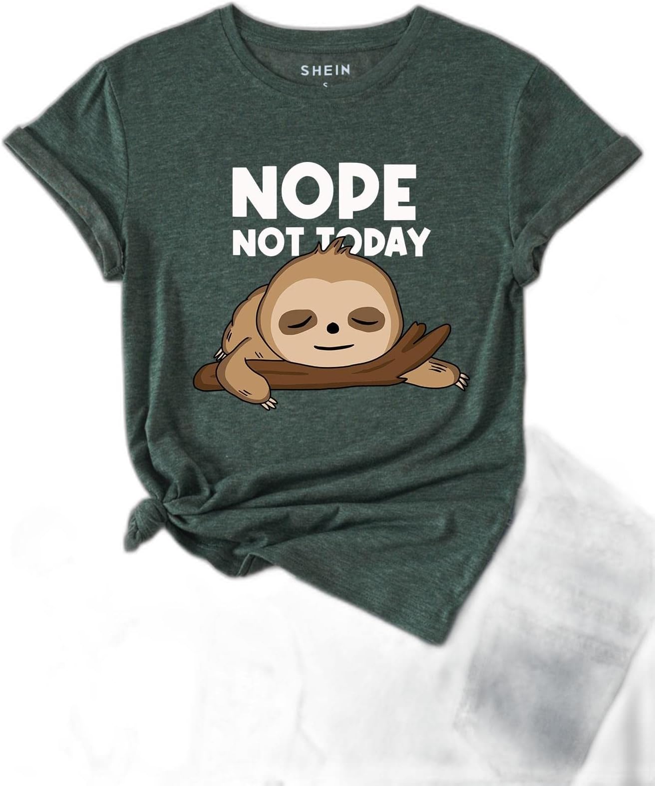 GenericSheIn Unity Slogan And Sloth Print Tee