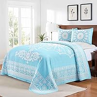 Vista 18 de Superior Juego de colcha de mezcla de algodón de 2 piezas, manta ligera, 1 funda de almohada a juego, ropa de cama de gran tamaño, dormitorio