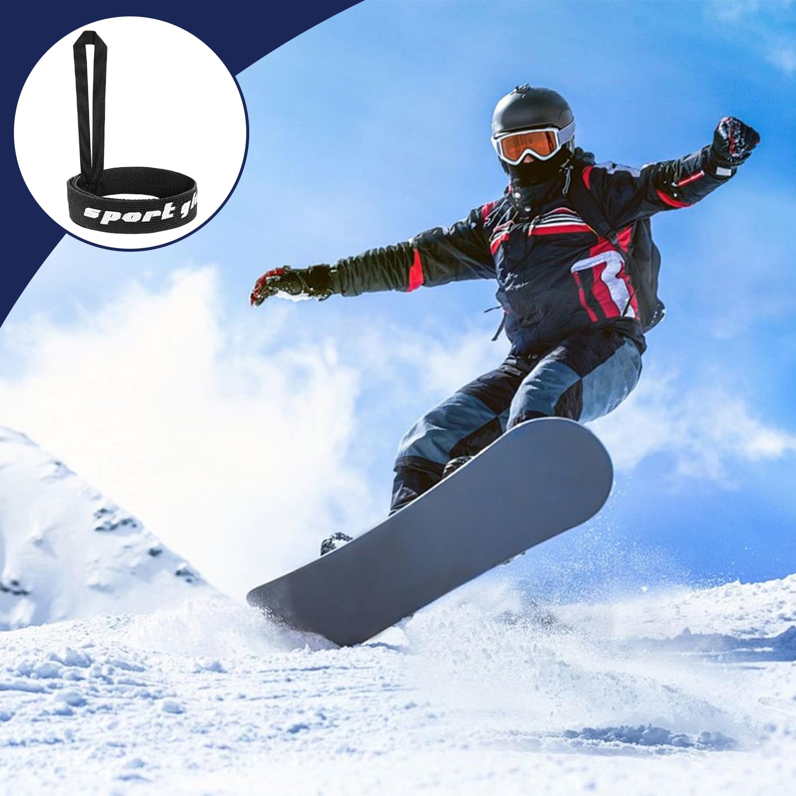 Laisse pour Gants de Ski, Sangle de Sécurité Élastique Réglable, Accessoires de Ski (Noir) 4 Pièces