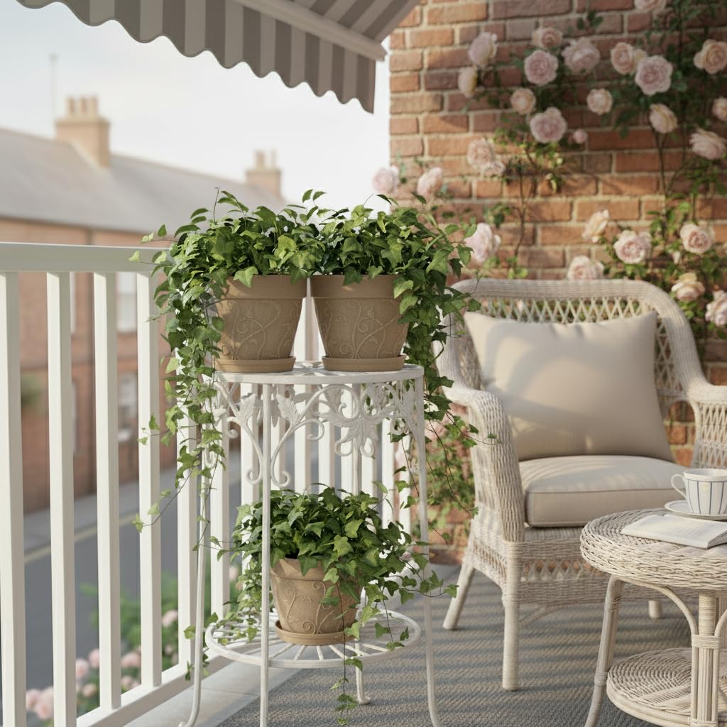 ZMTECH 20 cm Pots avec Soucoupes et Trous de Drainage, Pot de Plante Plastique Aspect Terre Cuite, Pot de Fleur Moyen avec Plateau pour Plantes d'Intérieur Extérieur (Brun Clair, Lot de 2)