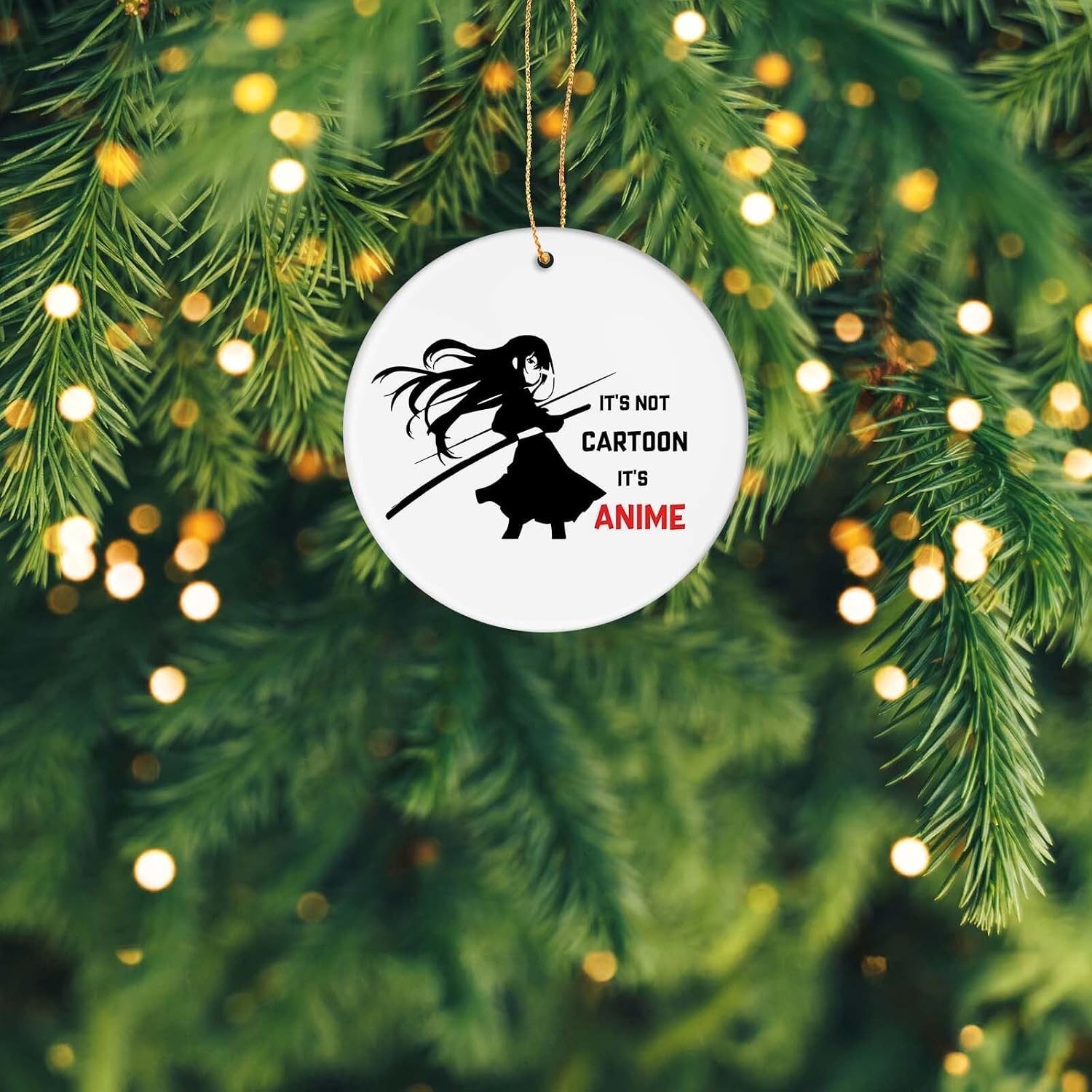 Anime Christmas Ornaments for Anime Enthusiasts,Boys,Girls,Xmas Party Hanging Ceramic Keepsake image 5