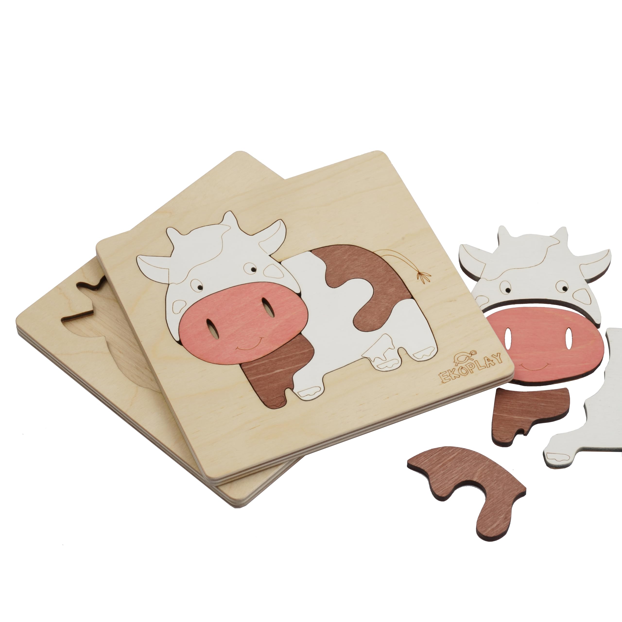 Amazon | EKOPLAY 子供用木製パズル、未就学児用5ピースジグソーパズル