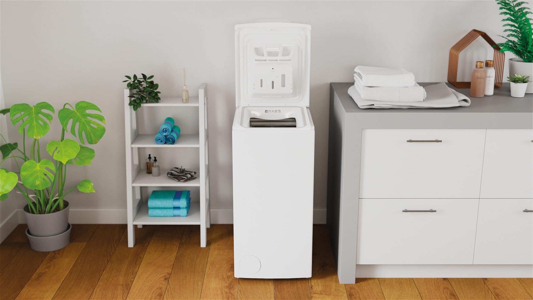 Privileg PWT C S6245E Waschmaschine Toplader/1200 UpM/6 kg/EEK C/Turn&Go Programm/Rapid Wash/Automatische Trommelpositionierung/Extra Spülen/Energy Saver/Mehrfachwasserschutz/Extra Waschen