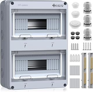 JiGiU Sicherungskasten Aufputz 2-Reihig 24 Module, IP65 Wasserdicht
