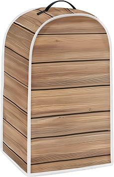 Wood Print Dust Cover for Coffee Machine Kitchen Decorations for Blender Brown Wood Print Food Processor Juicer Polyester Dust Proof Blender Cover for Home Kitchen Small Dust Covers