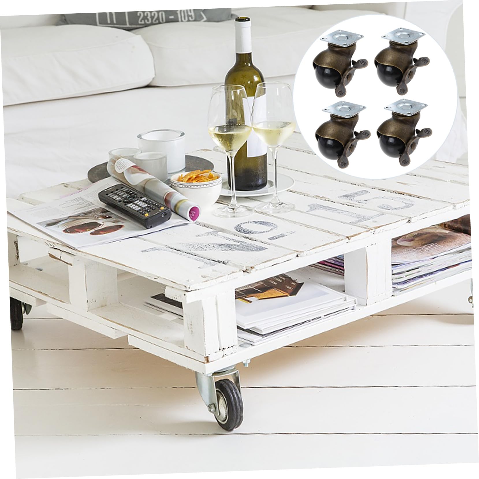 Alipis Lot de 4 Roulettes Pivotantes Universelles 1,5 Pouces Frein pour Meubles, Roues Robustes en Métal pour Mobilier de Bureau, Atelier et Domicile