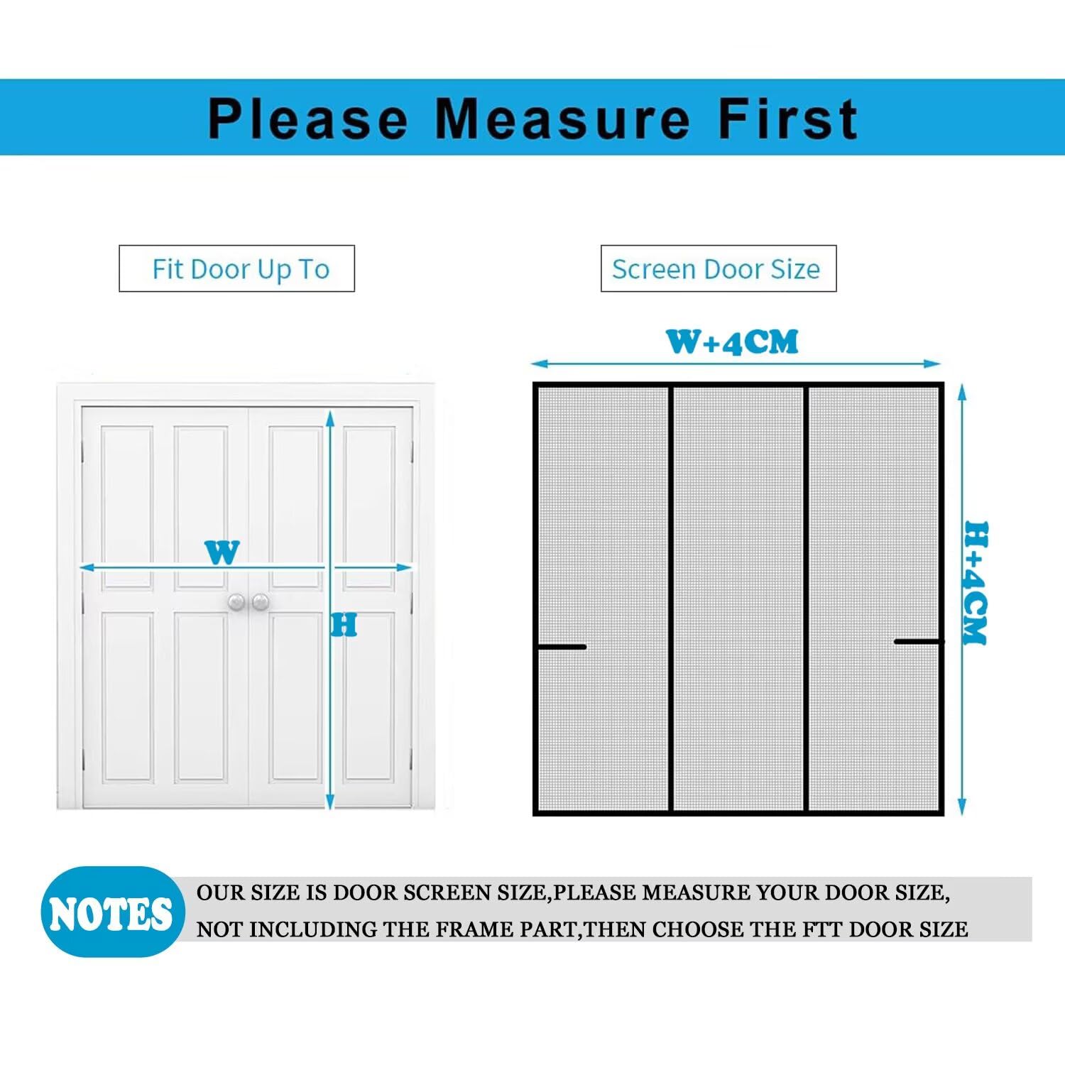 Porte Moustiquaire 220x215cm,Magnétique Porte réversible à Ouverture Latérale Gauche et Droit, Ultra Fine Anti-insectes,Blanc