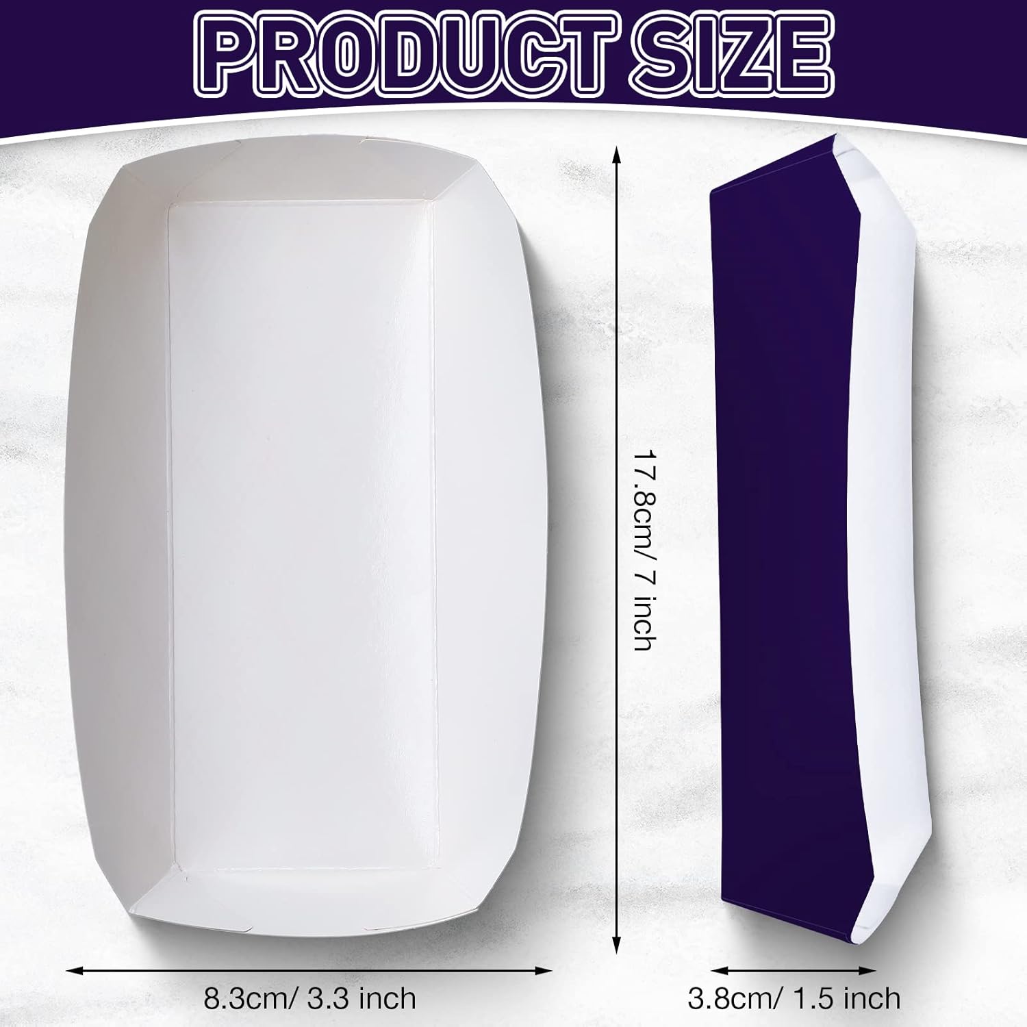 Potchen 200 Pack Paper Hot Dog Trays,2 lb Disposable Heavy Duty Paper Food Boats,Grease Resistant Hot Dog Holder Serving Trays for Concession Stand Supplies Liners for Takeout Food 7 x 3.3 Inch