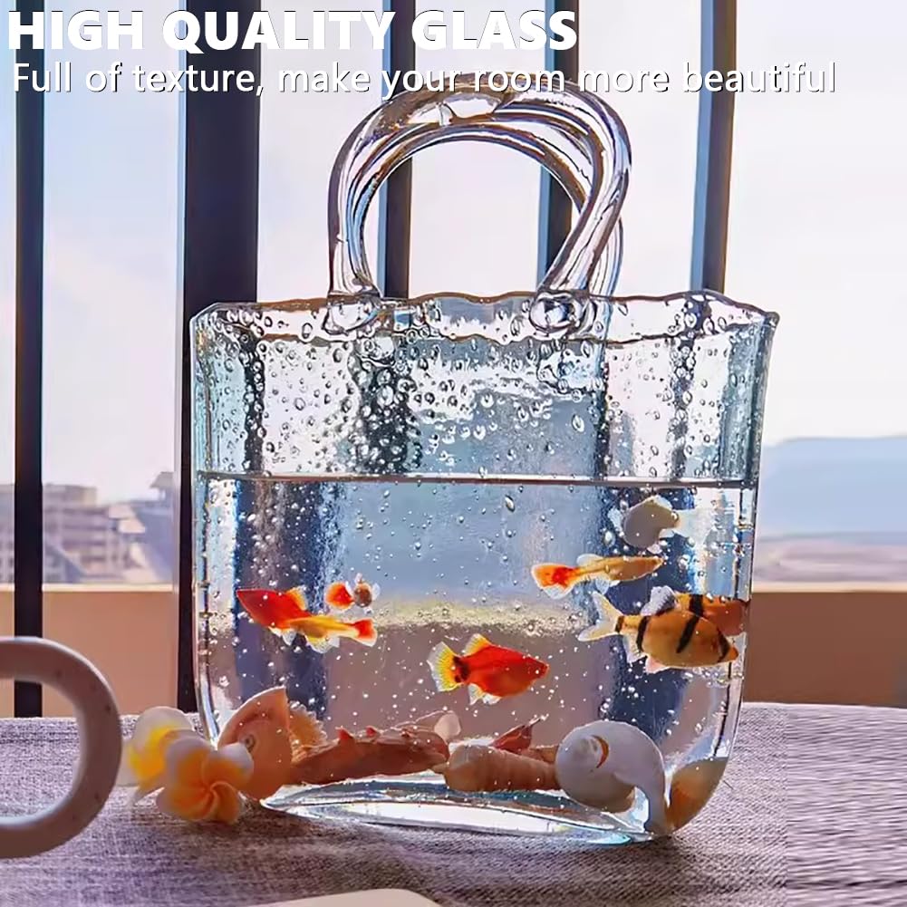 Amazon | MegLob オープンガラス水族館、ハンドバッグ型の水槽、特別な