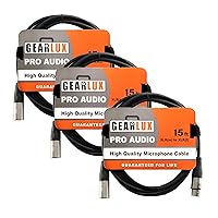 Vista 34 de Gearlux, cable de micrófono XLR, completamente balanceado, macho a hembra, 3.2 pies - paquete de 2