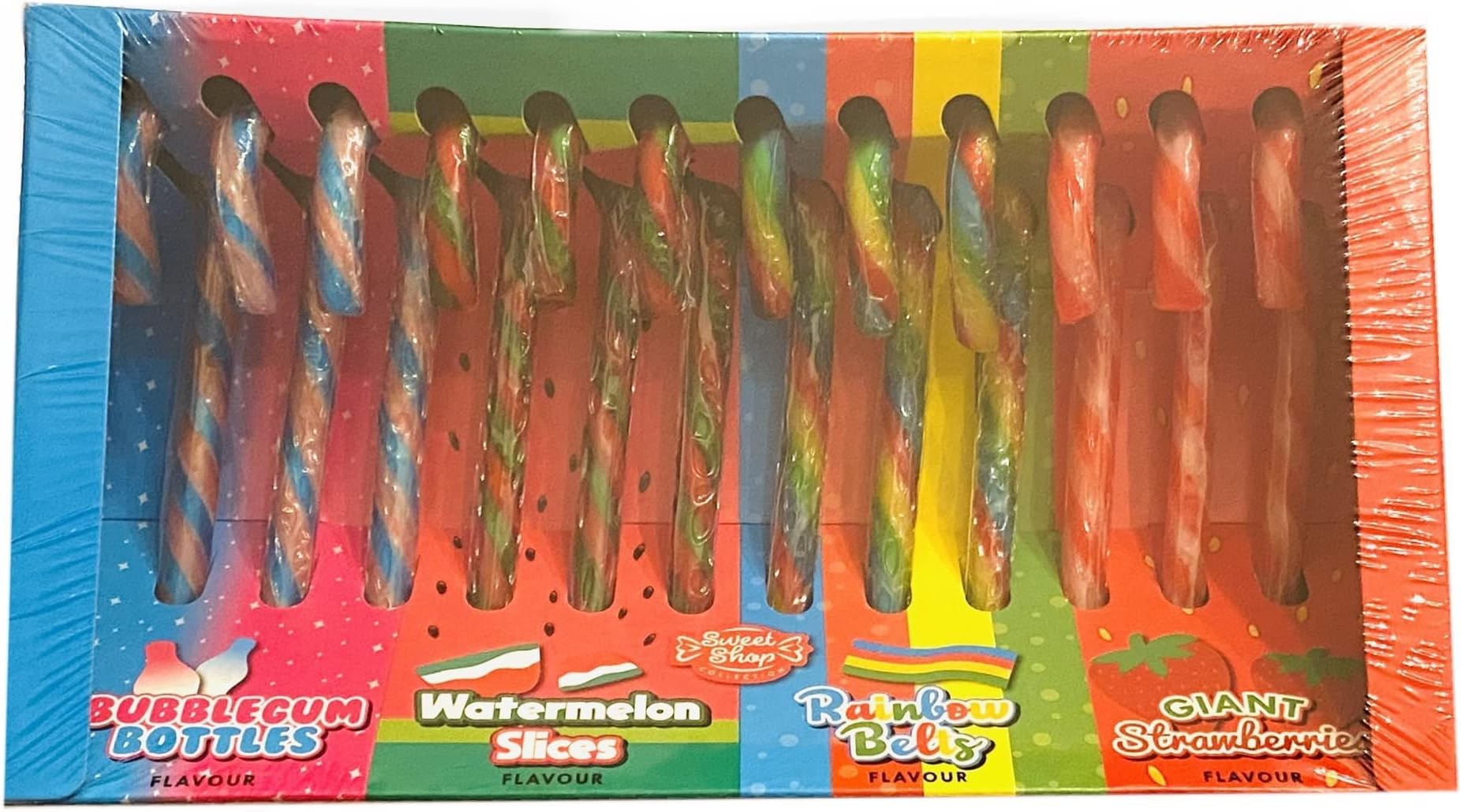 Sweetshop candy canes christmas gift sweet xmas tree 4 flavours 12 total