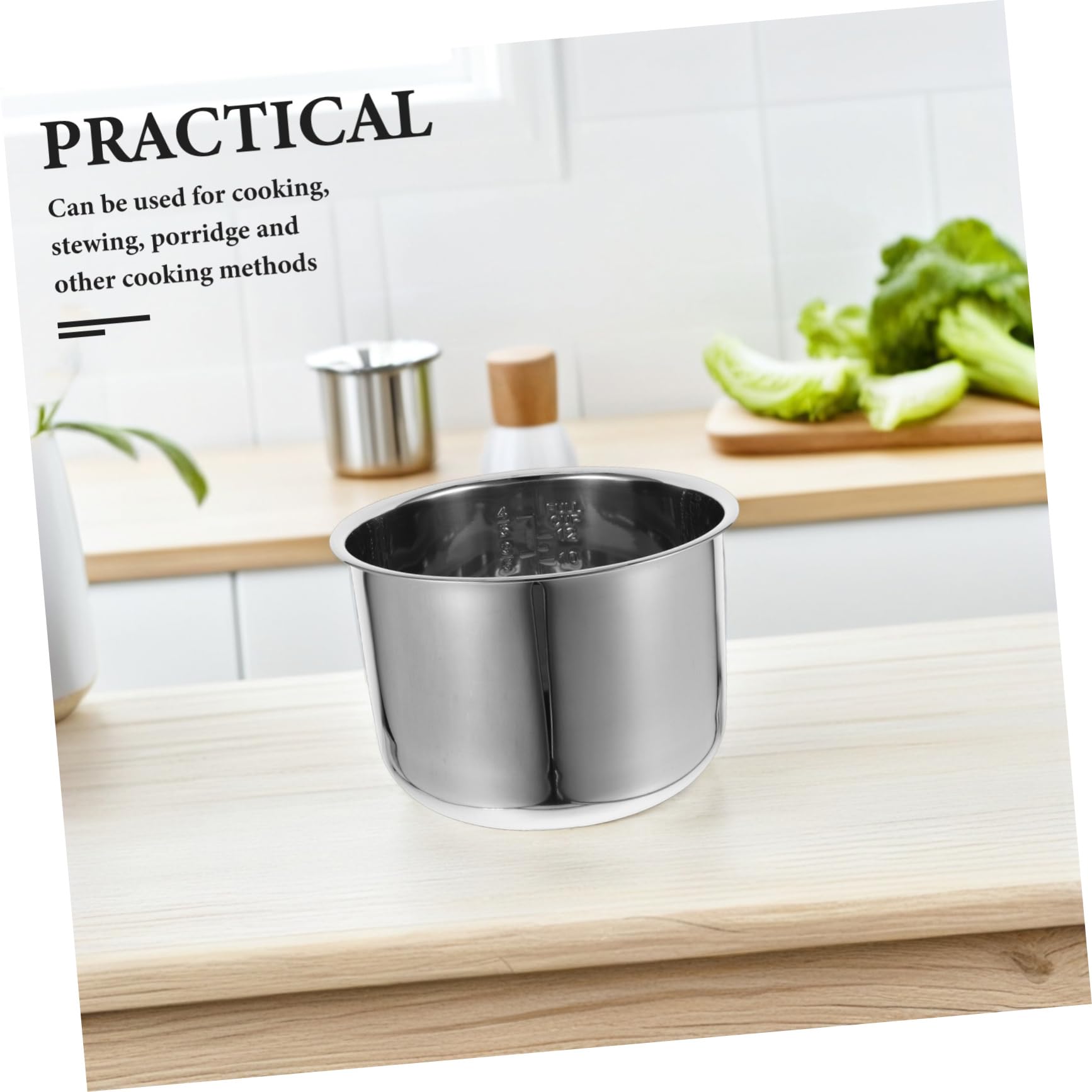 Cabilock Repuesto de Olla Interior para Arrocera de 6l en Acero Inoxidable, Fácil de Limpiar y Resistente, Adecuado para Uso Familiar y Cocción de Arroz
