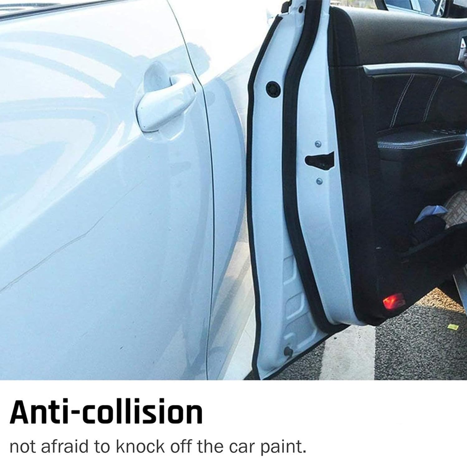 Universal Car Door Guards 66Ft(20M), Rubber U Shape Edge Trim Protection Strip, Black No-Glue Design Fits Most Vehicles