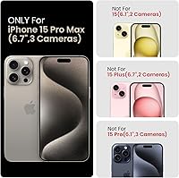 Vista 6 de FireNova Funda diseñada para iPhone 15 Pro Max Case, funda de teléfono de silicona mejorada [protección de cámara] con [2 protectores de pantalla]