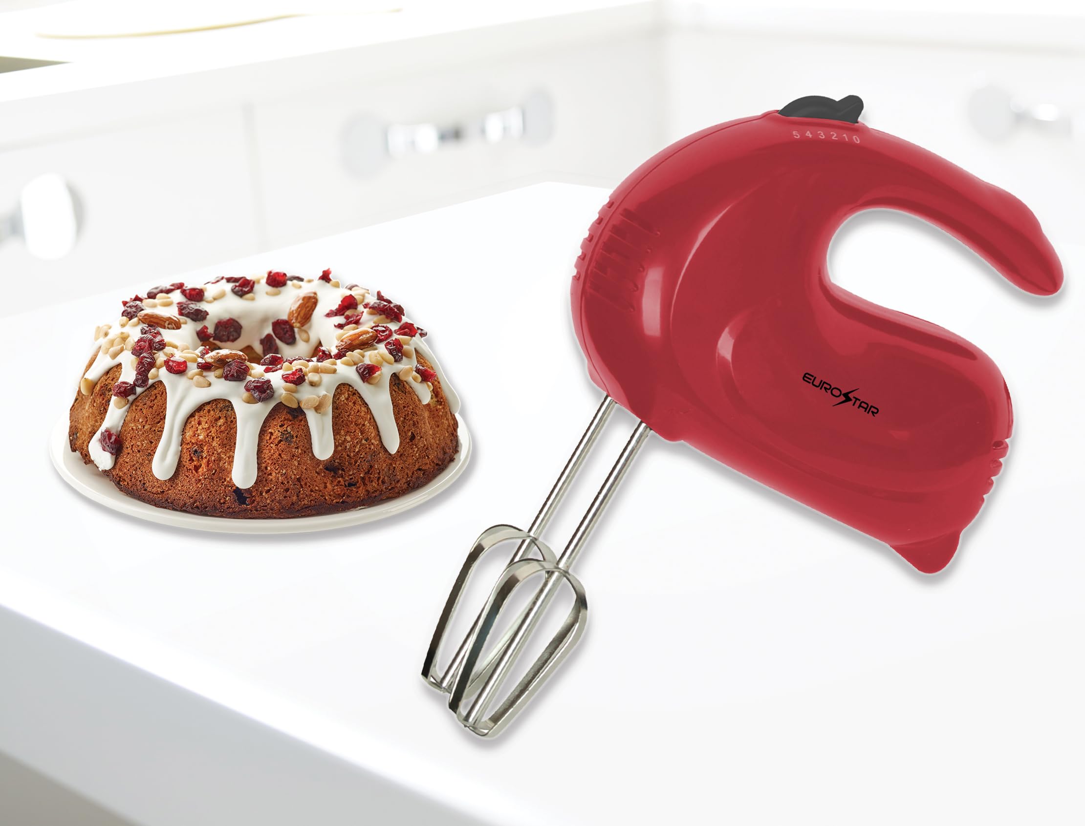 EUROSTAR EM301R Hand Mixer, Red