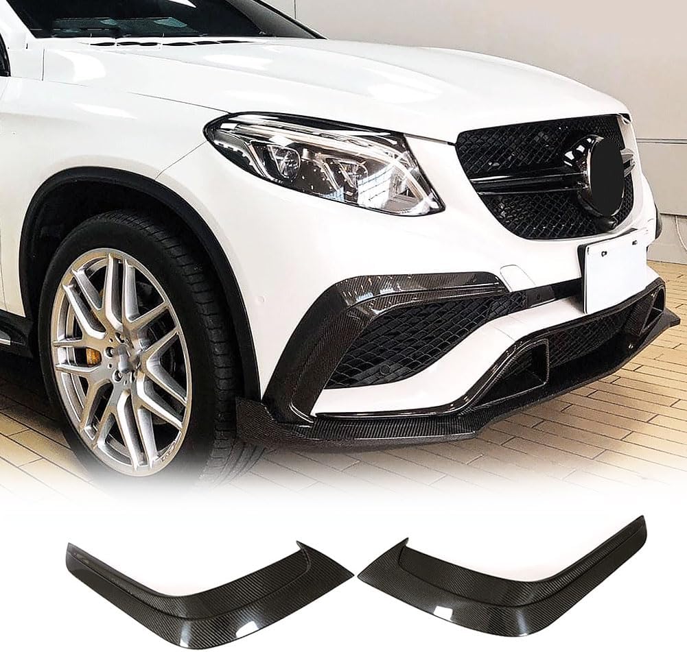 Carbon Fiber Front Bumper Vent for Mercedes Benz GLE Class C292 GLE63 AMG Utility 2015-2019 Fog Lamp Grill Air Fender Scoop Spoiler Canard Winglets Splitter Cover Trims Factory Outlet