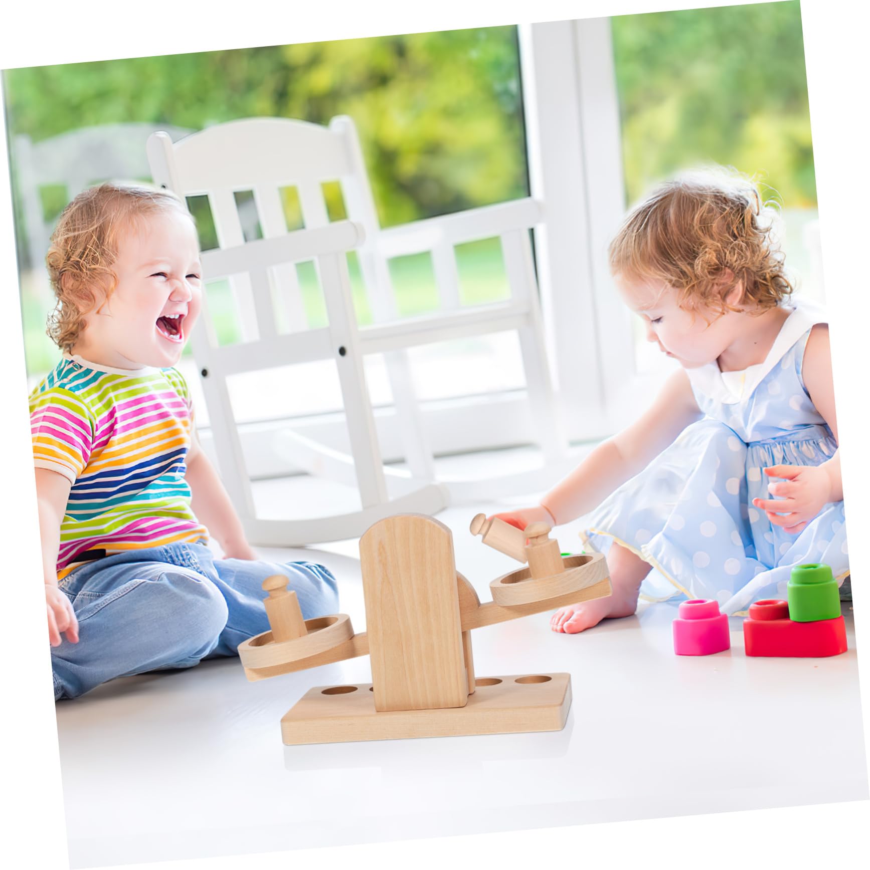 Bilancia in Legno Gioco Educativo Montessori per Ragazzo Ragazza e Studenti | Materiale Matematico Montessori, Superficie Rotonda Liscia, Gioco da Tavolo Educativo per Regalo