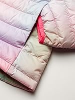 Vista 3 de Tienda Essentials - Chaqueta acolchada para niña, ligera, impermeable y fácil de guardar con cuello alto falso